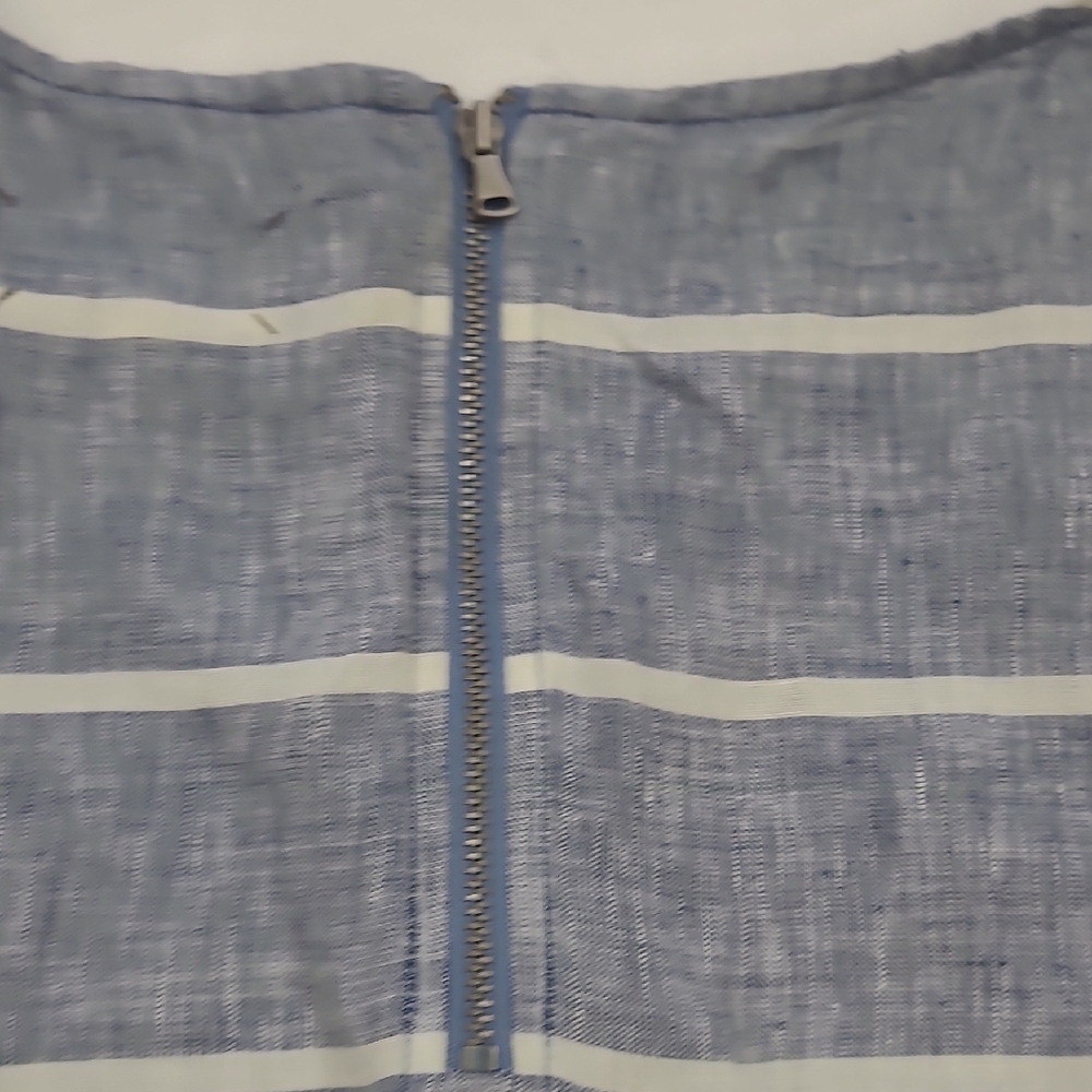 Loft Lou & GreyBlue and White Striped Linen Tunic Dress Size L - Picture 7 of 9